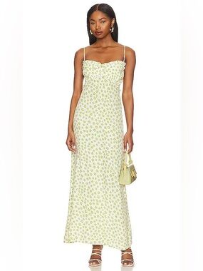 Faithfull the Brand Gita Midi Dress with adjustable Spaghetti Straps